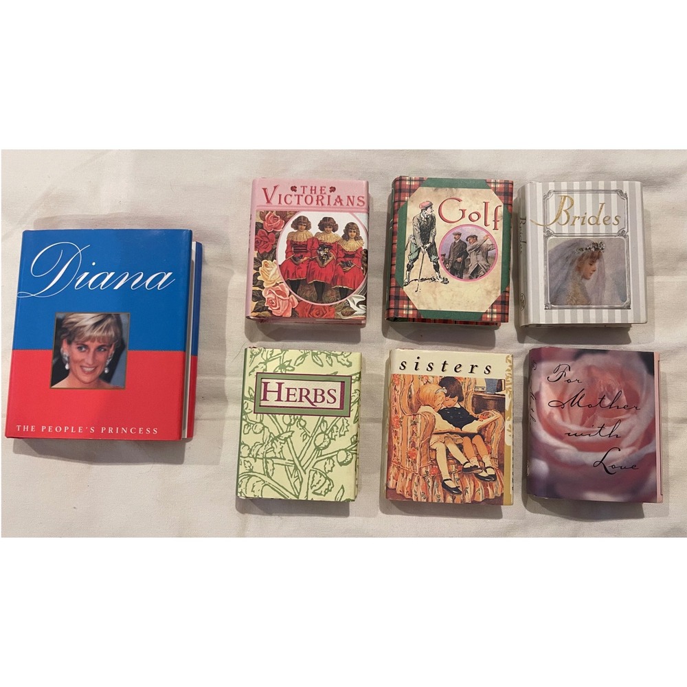 Vintage Miniature Book Lot Diana Princess of Wales and 6 Tiny Tomes Books Books